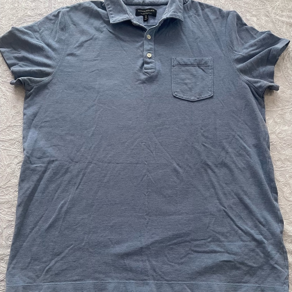 VGUC Banana Republic Blue Men's Soft Cotton Polo Shirt Sz XL
